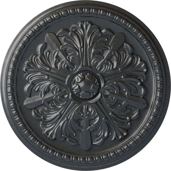 Ekena Millwork Swindon Ceiling Medallion (Fits Canopies up to 2 7/8"), Hand-Painted Pewter, 16 7/8"OD x 1 1/2"P CM16SWPES - main